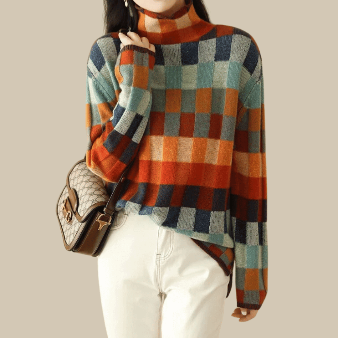 Siena Patchwork Blend Turtleneck Sweater