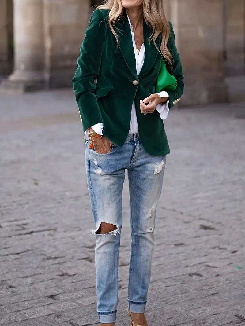 Alessandra | Velvet Blazer
