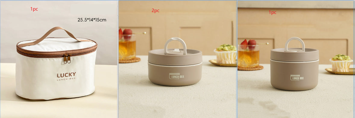 Insulated Bento Lunch Box with Stainless Steel Containers and Thermal Carrying Bag