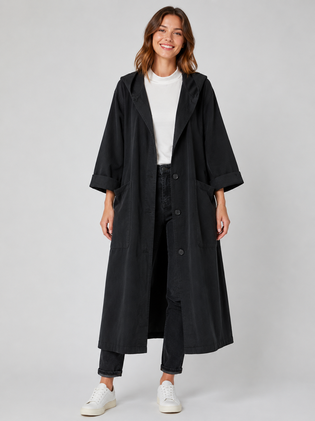 Women’s Longline Hooded Coat