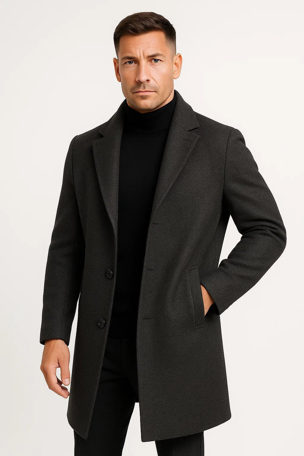 Men's Mid-Length Trench Coat | Double-Breasted