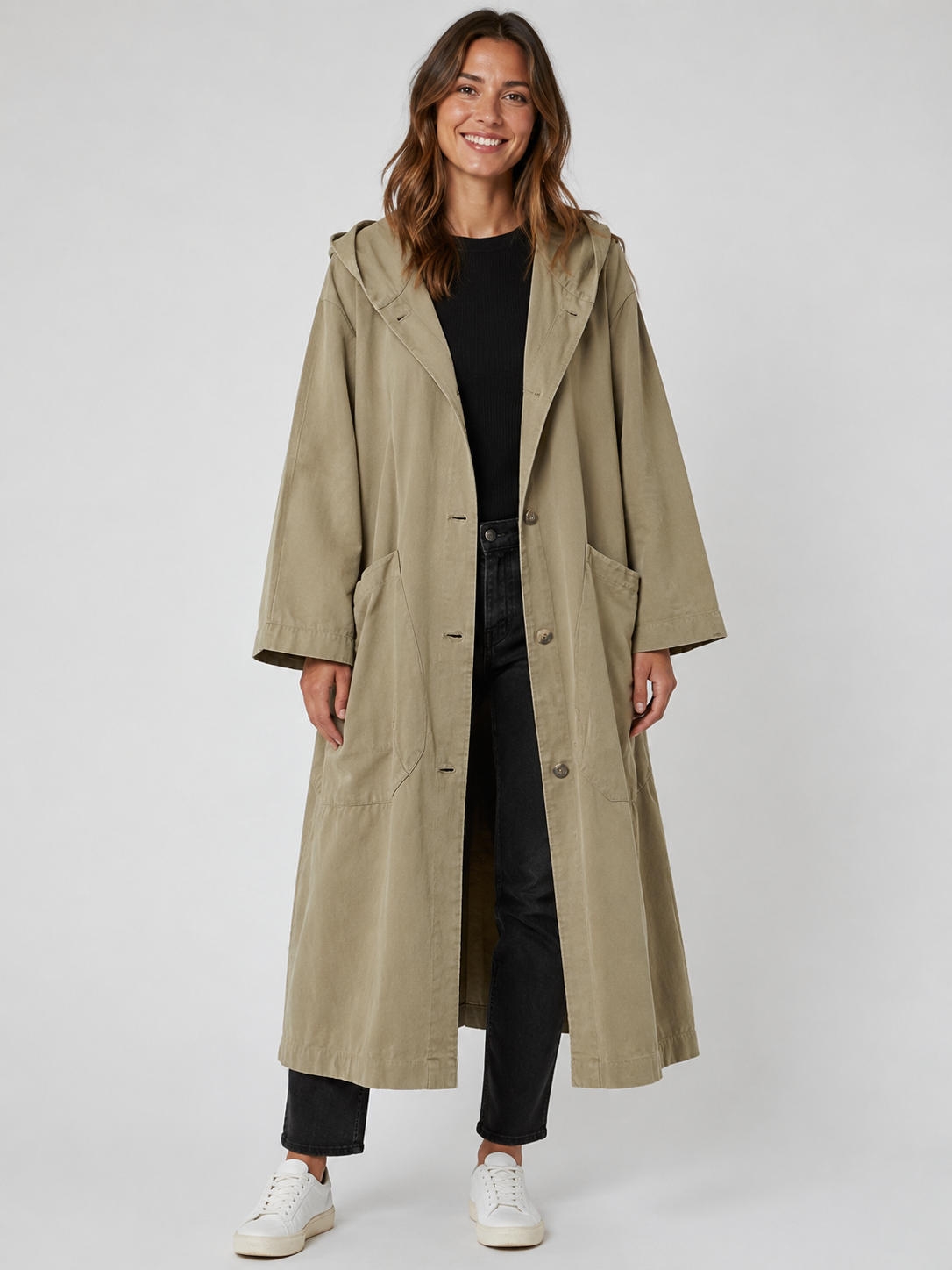Women’s Longline Hooded Coat