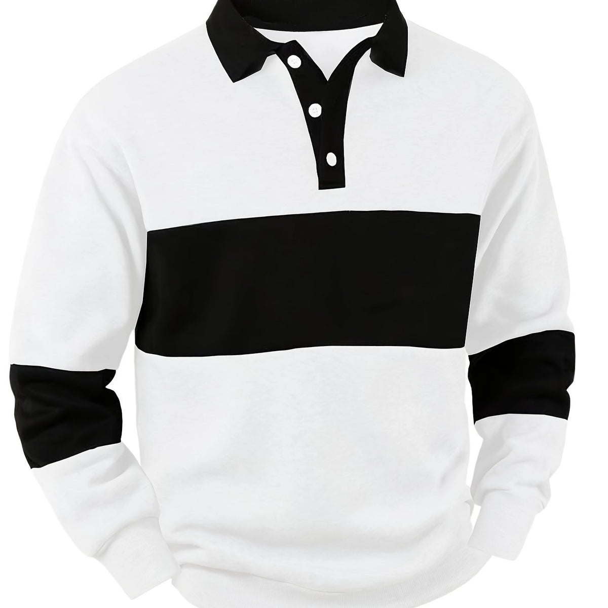 Grayson | Colour-Block Long Sleeve Polo Shirt