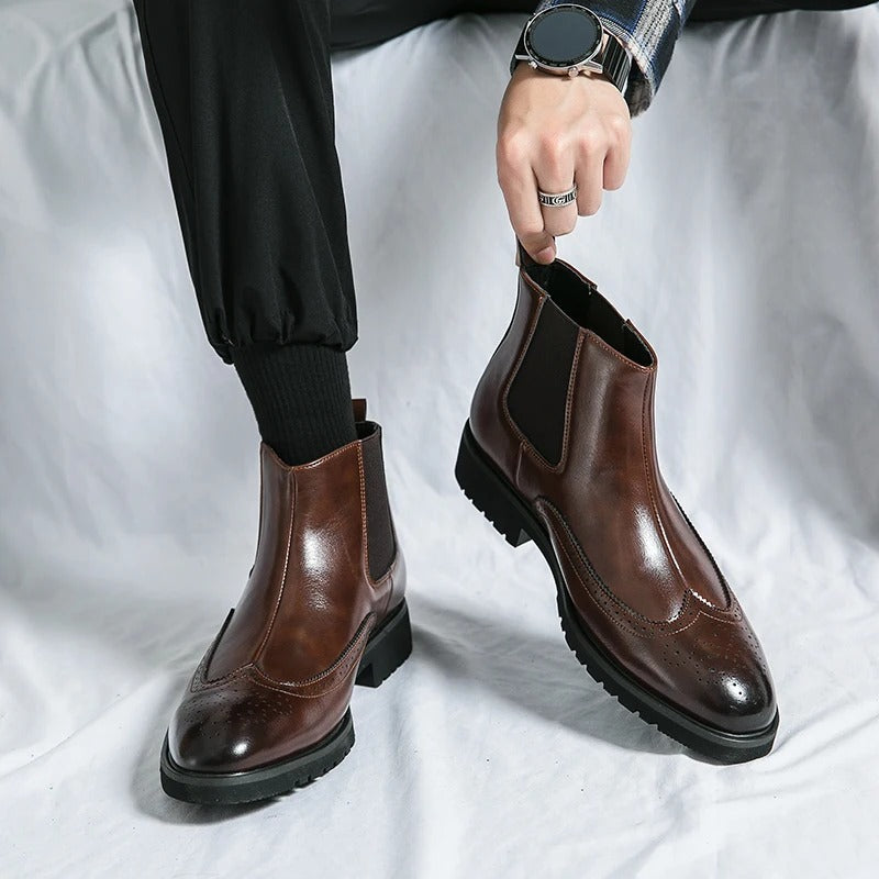 Davenport Faux Leather Chelsea Boots