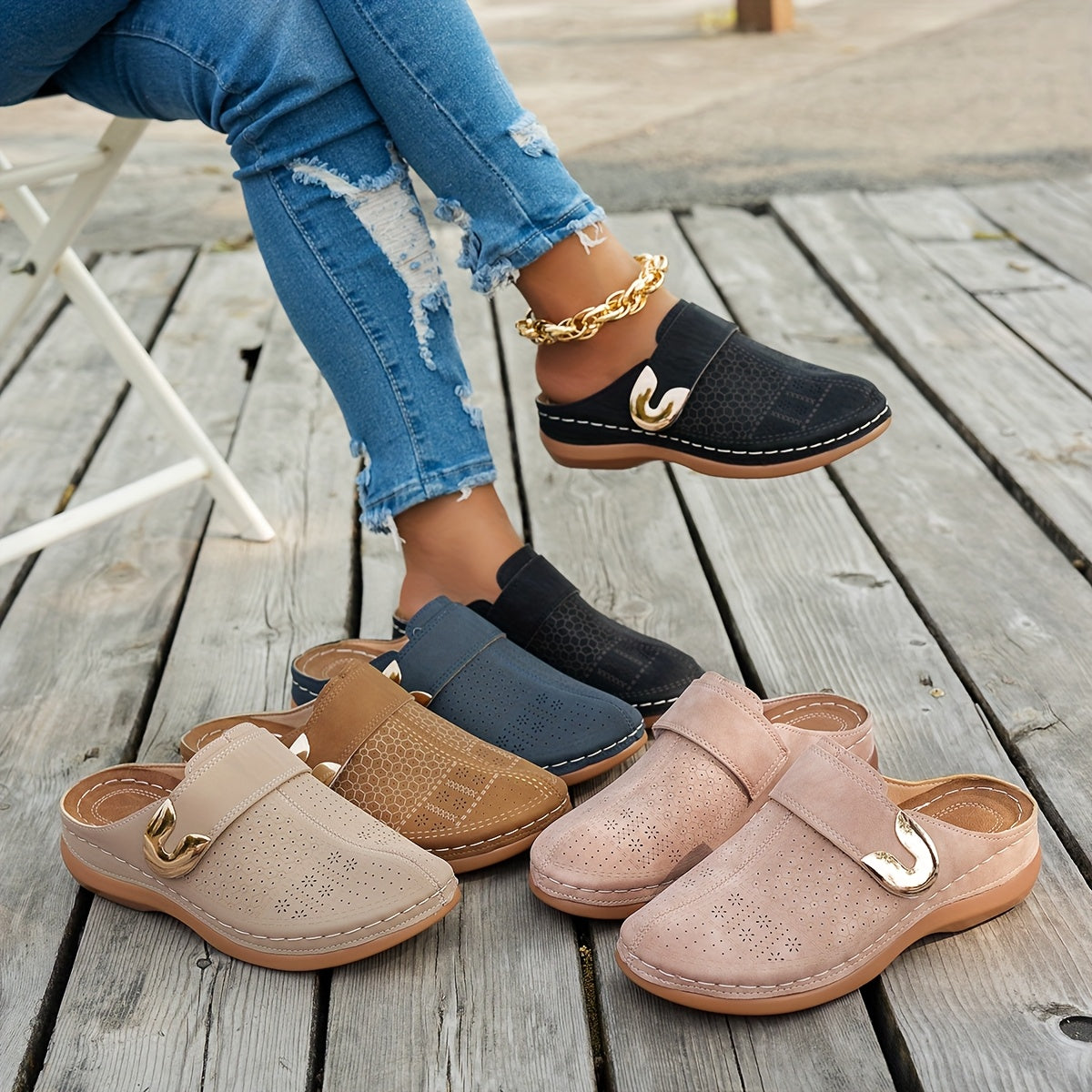 Severine | Cushioned Wedge Clogs