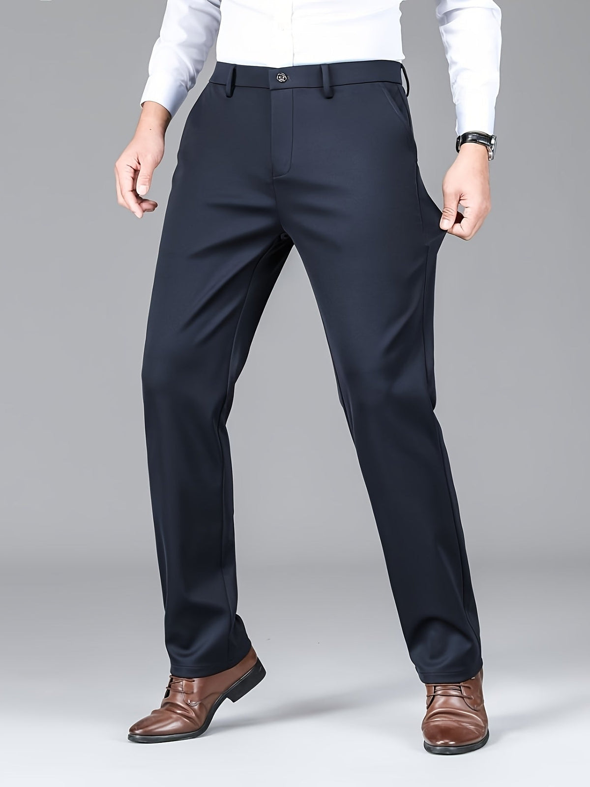 STRETCH STRAIGHT TROUSERS FOR MEN