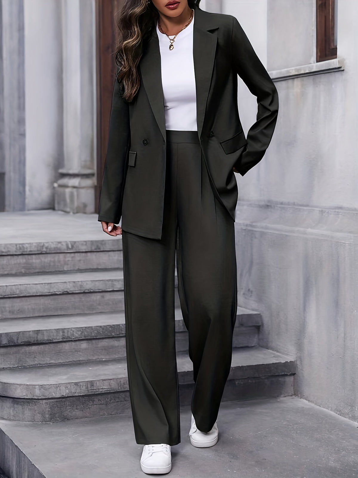 Women’s Relaxed Blazer & Wide-Leg Trouser Set