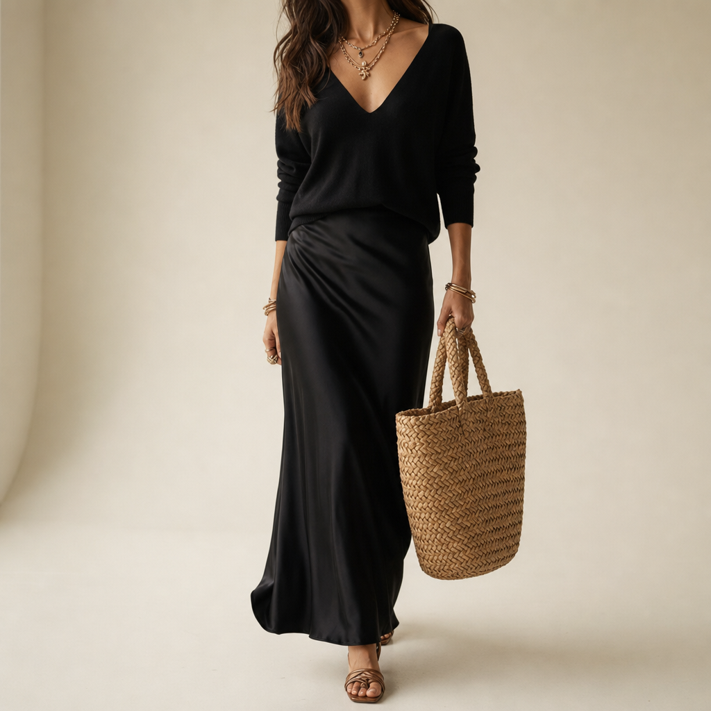 Pylos Satin Midi Skirt Set