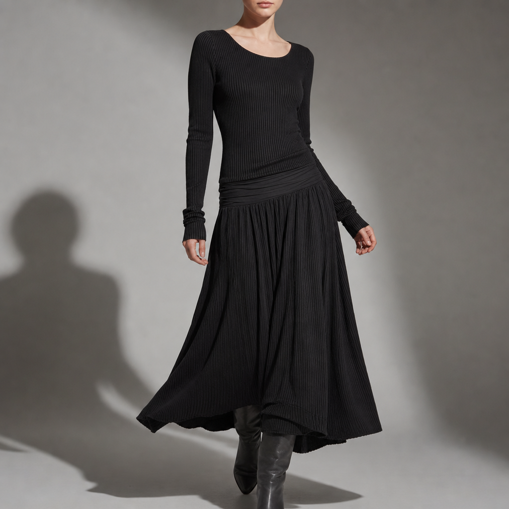 Cadiz Ribbed Knit Maxi Dress