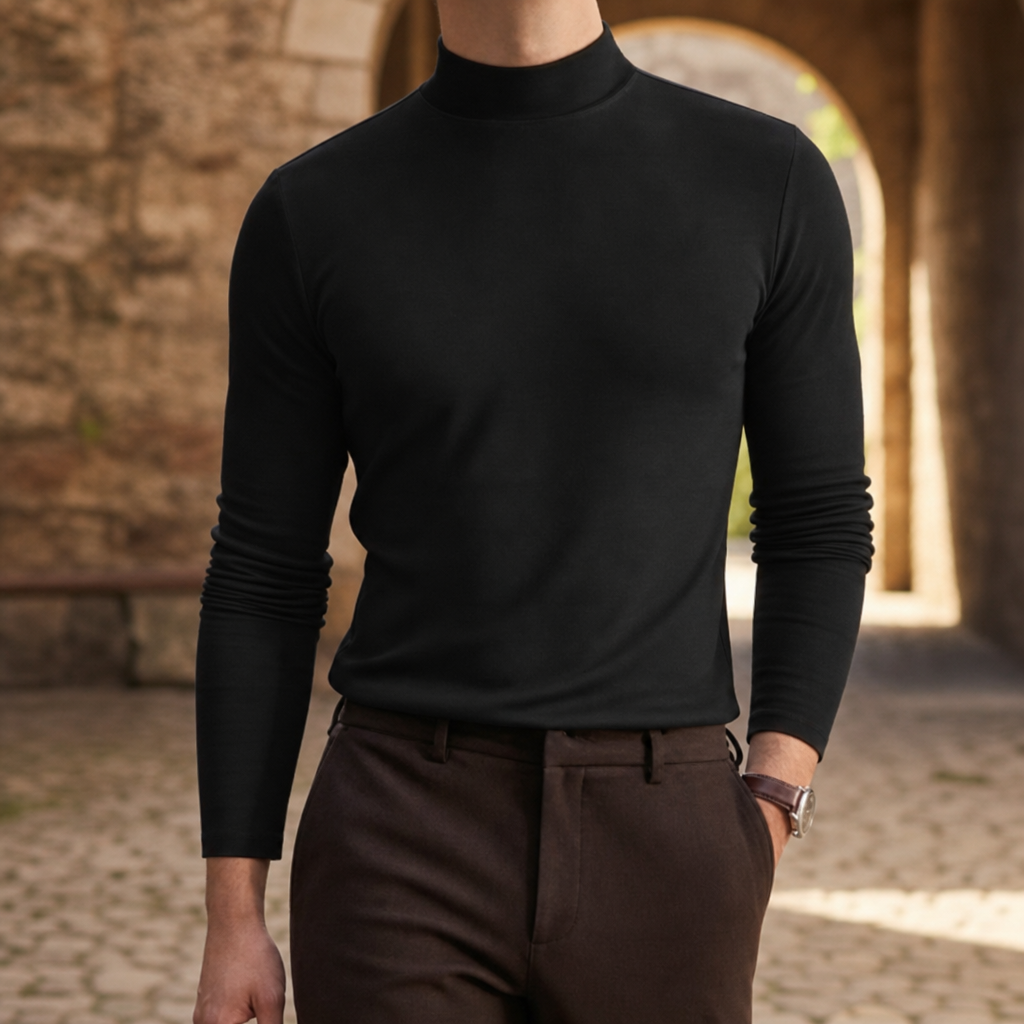 Santander Slim Fit Mock Neck