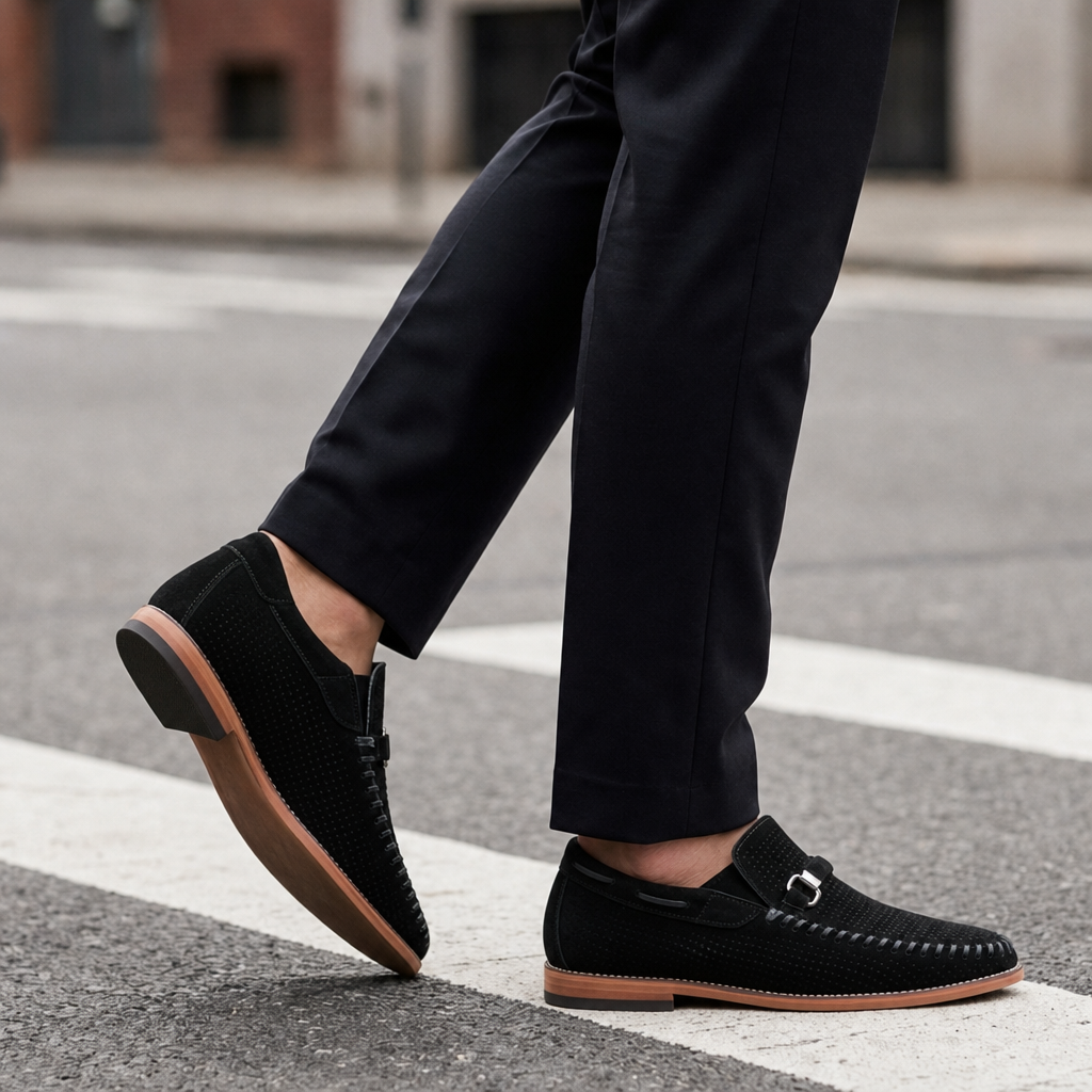 Perpignan Perforated Suede Loafers
