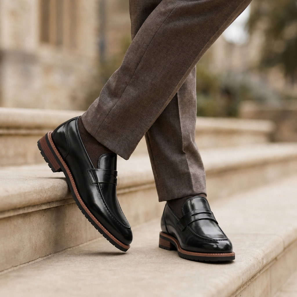 Andros Leather Penny Loafers