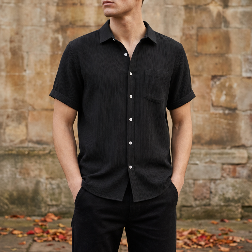Folegandros Crinkle Cotton Shirt