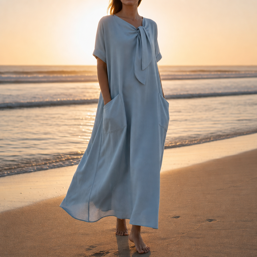 Toledo Bow Neck Maxi Dress