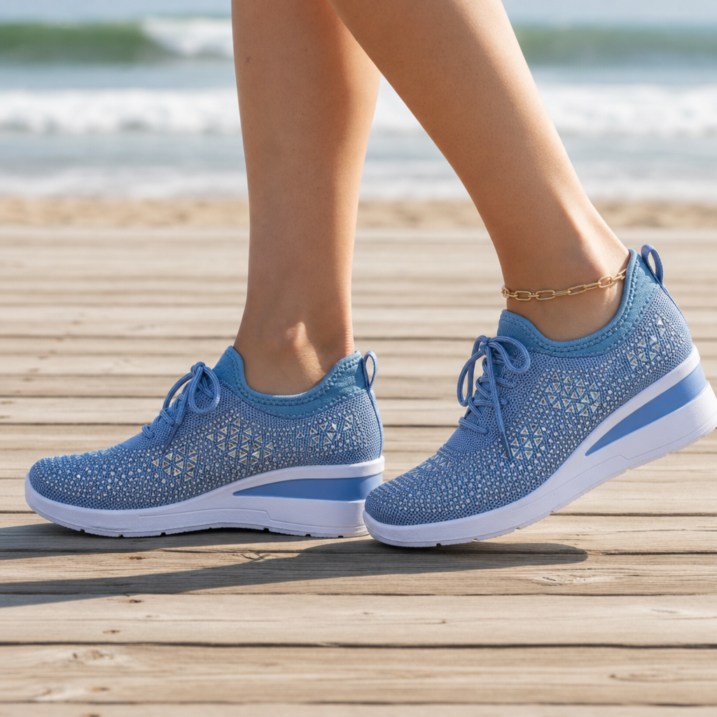 Cefalu Crystal Wedge Sneakers