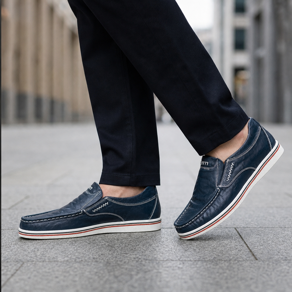 Kyrenia Leather Contrast Stitch Loafers