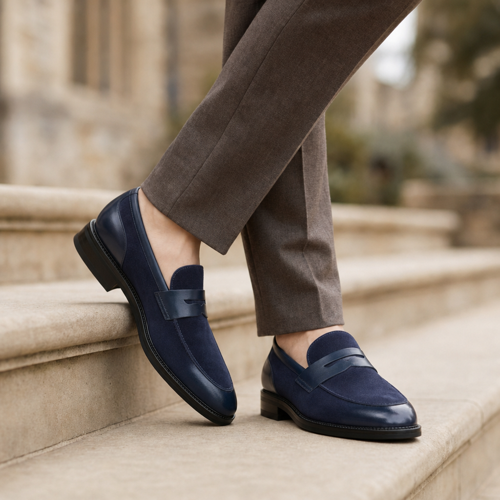 Paphos Leather Suede Loafers