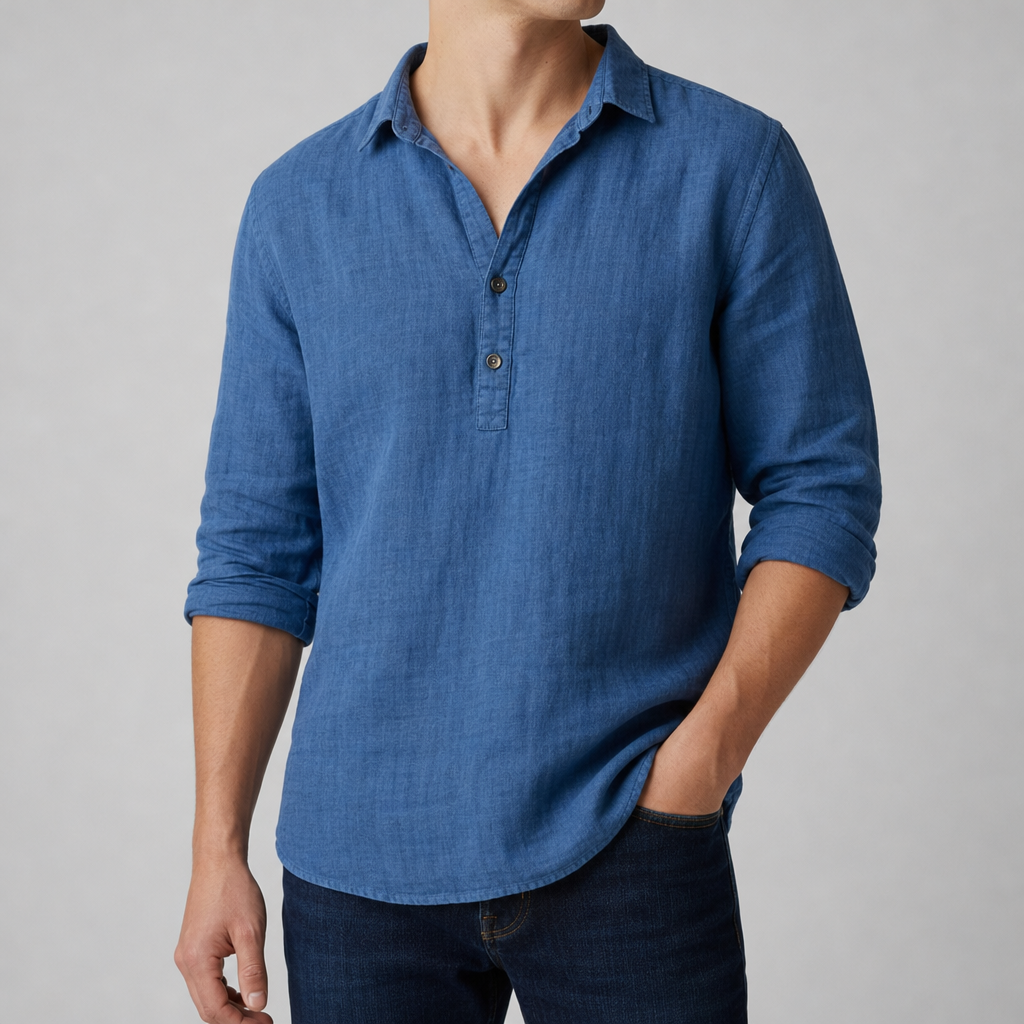 Ibiza Linen Henley Shirt