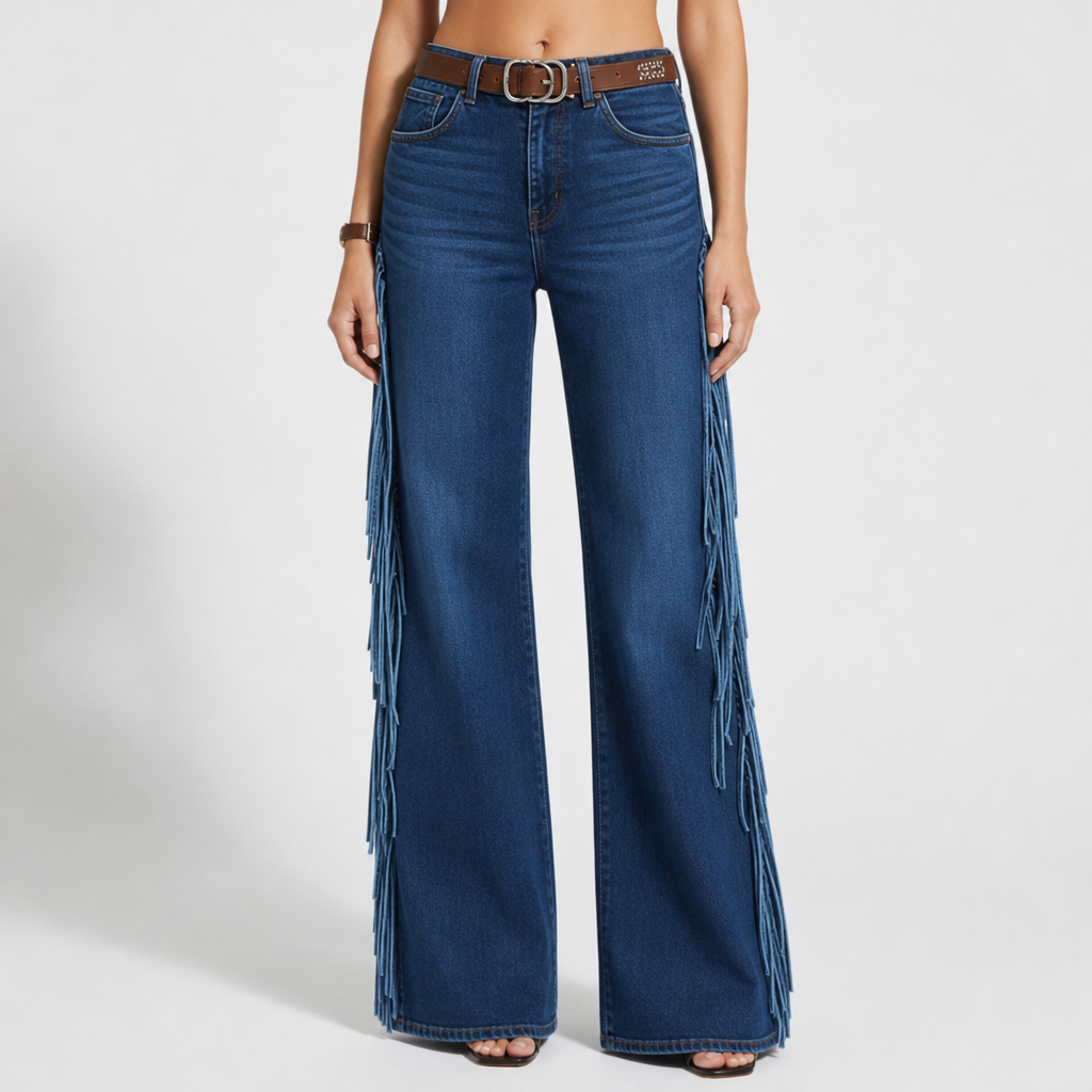 Marvao Fringe Flared Denim Jeans