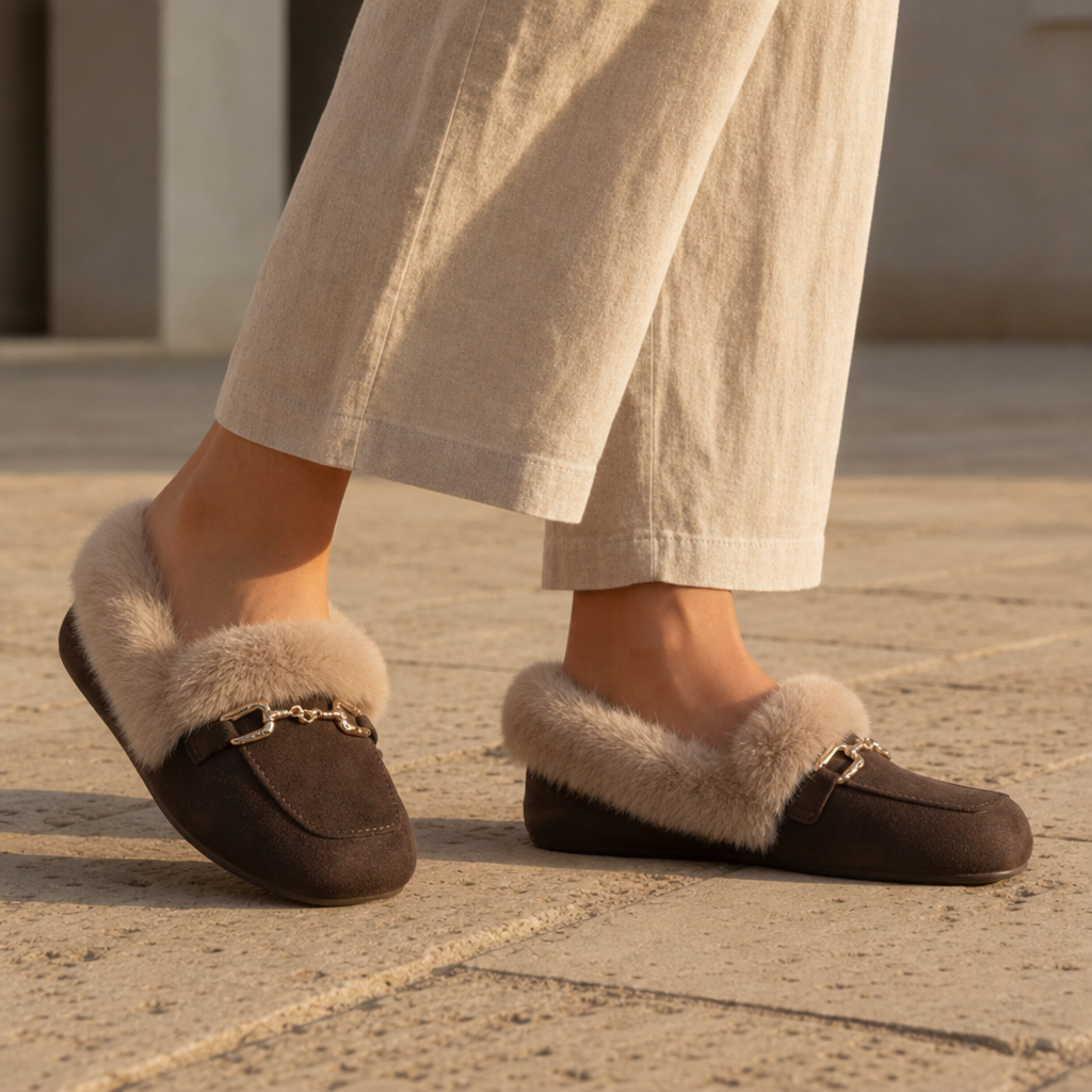 Ierapetra Faux Fur Chain Loafers
