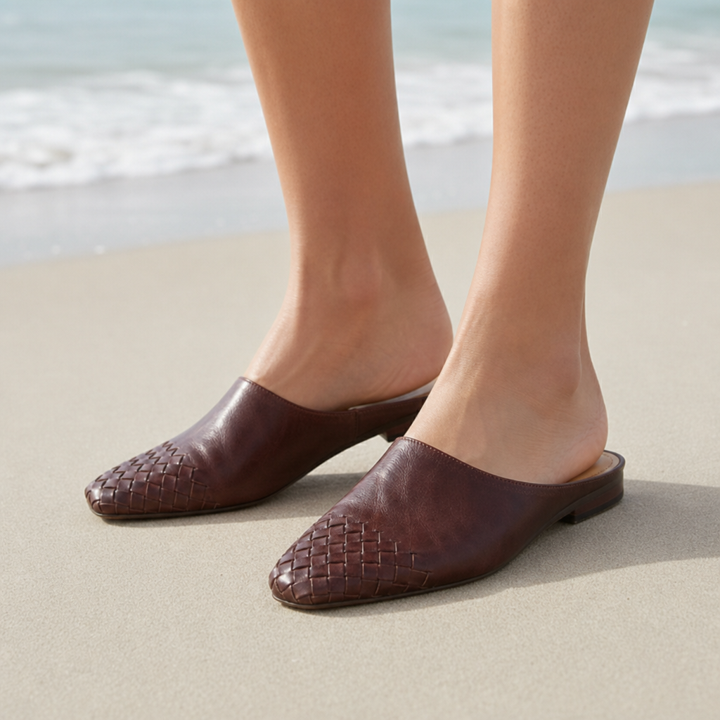 Ibiza Woven Leather Mules