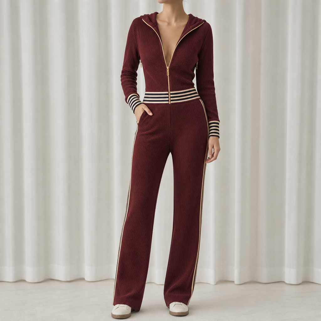 Comino Ribbed Knit Zip Jumpsuit