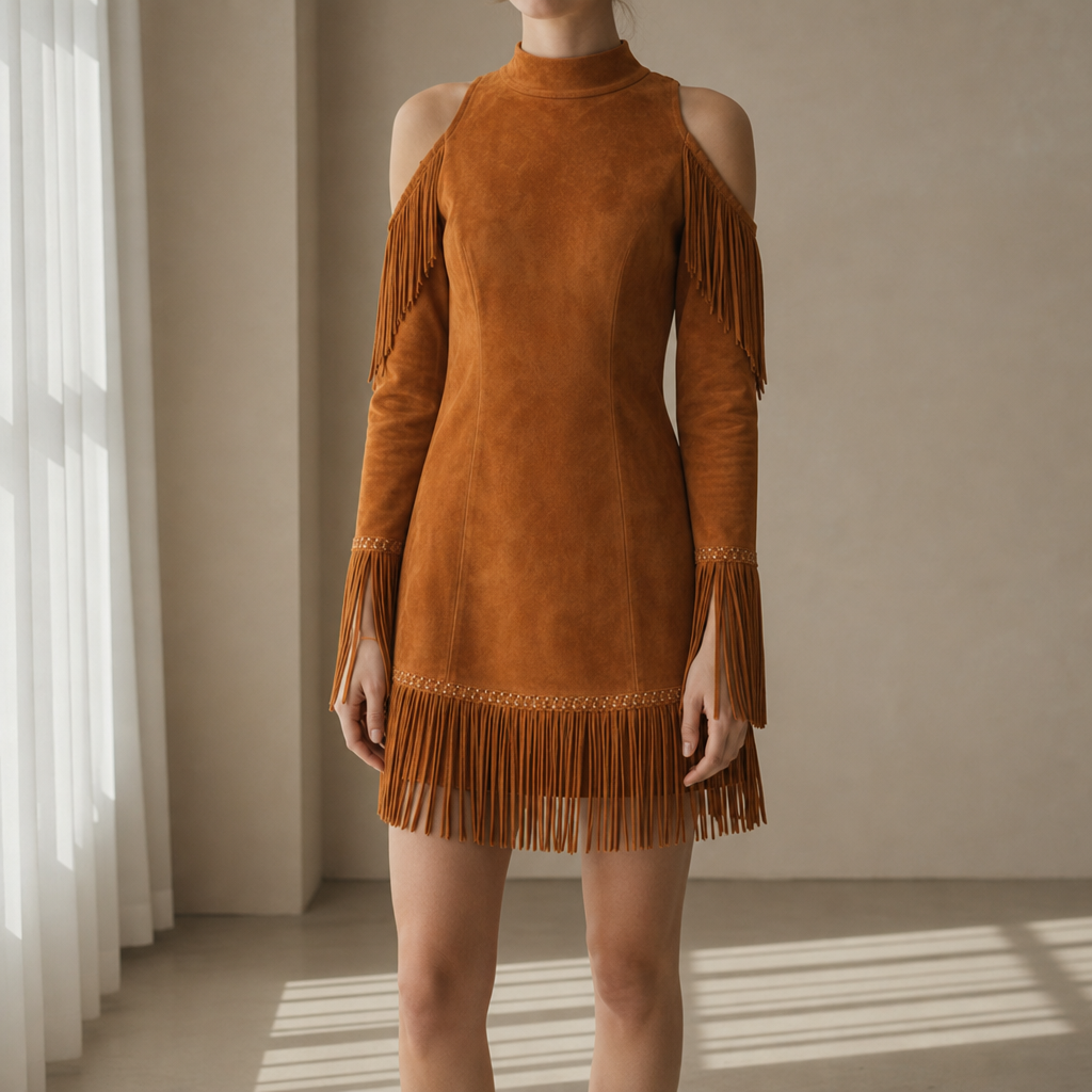 Aveiro Fringe Suede Mini Dress