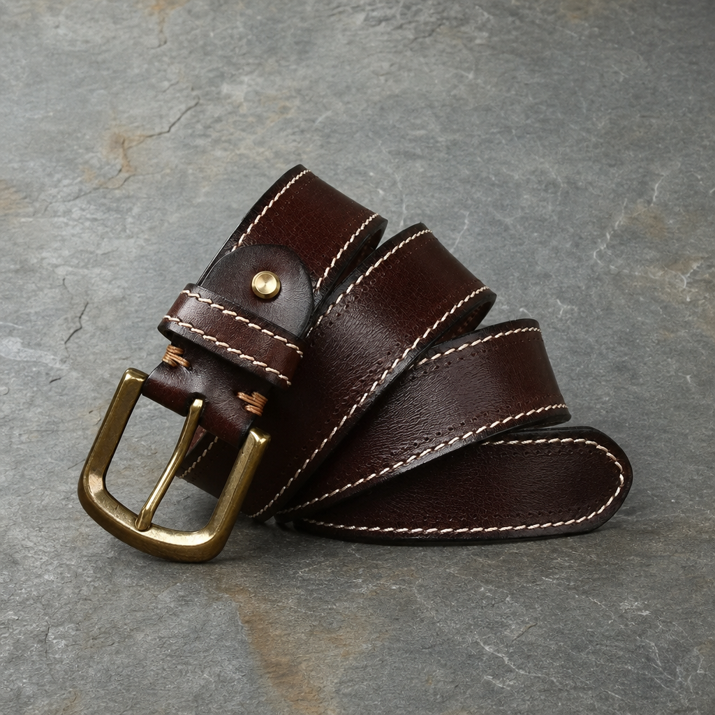 Porto Vecchio Hand-Stitched Leather Belt