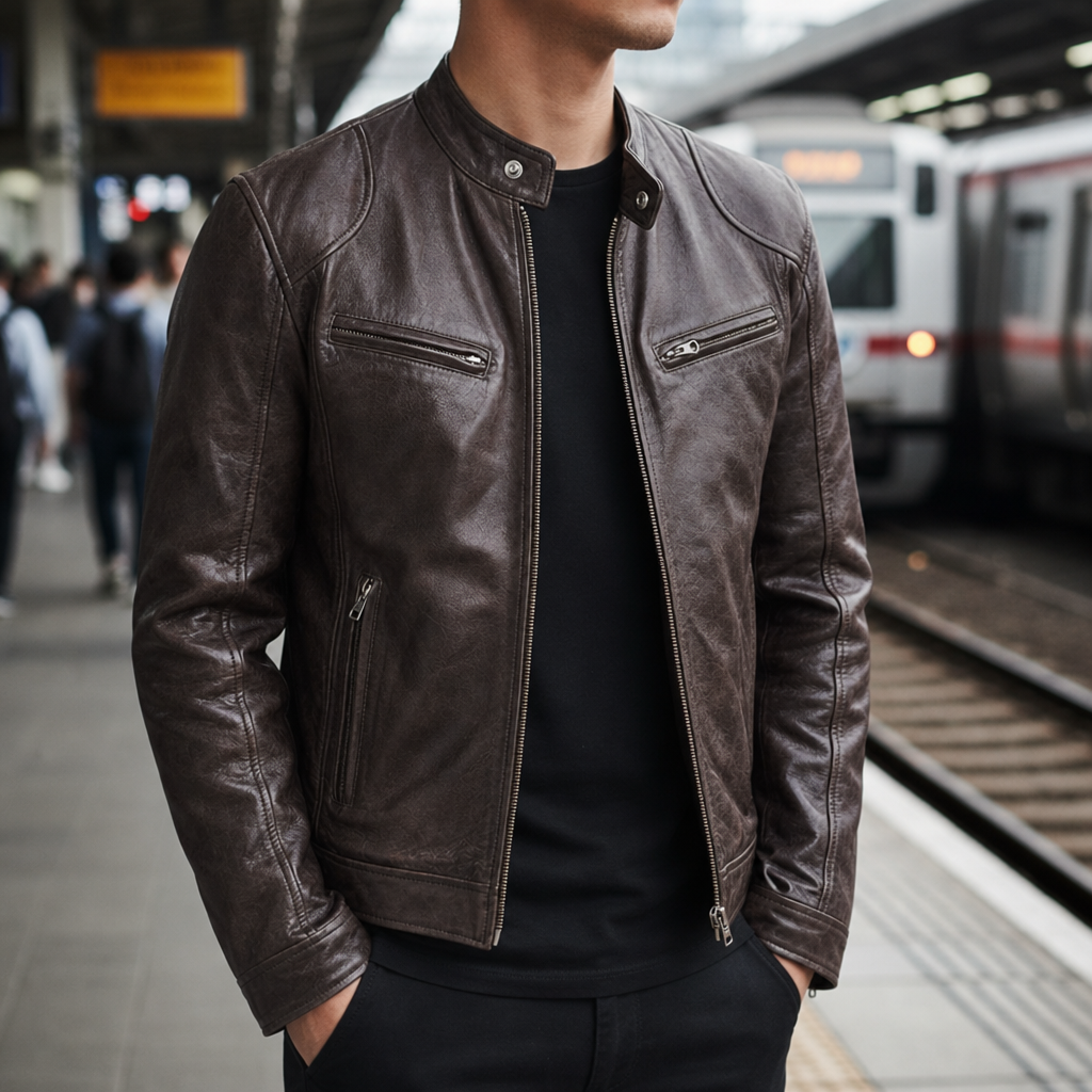 Madeira Classic Leather Biker Jacket