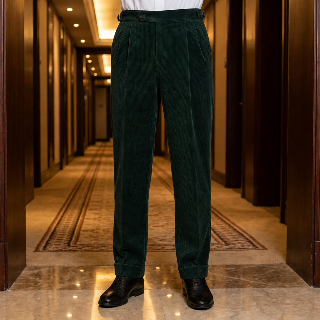 Amarante Pleated Corduroy Trousers