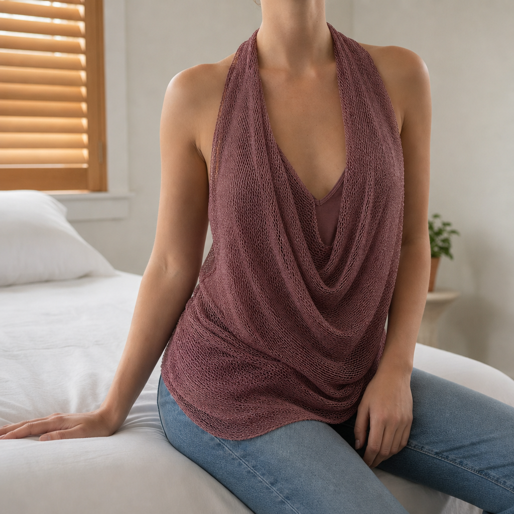 Verona Mesh Knit Halter Top