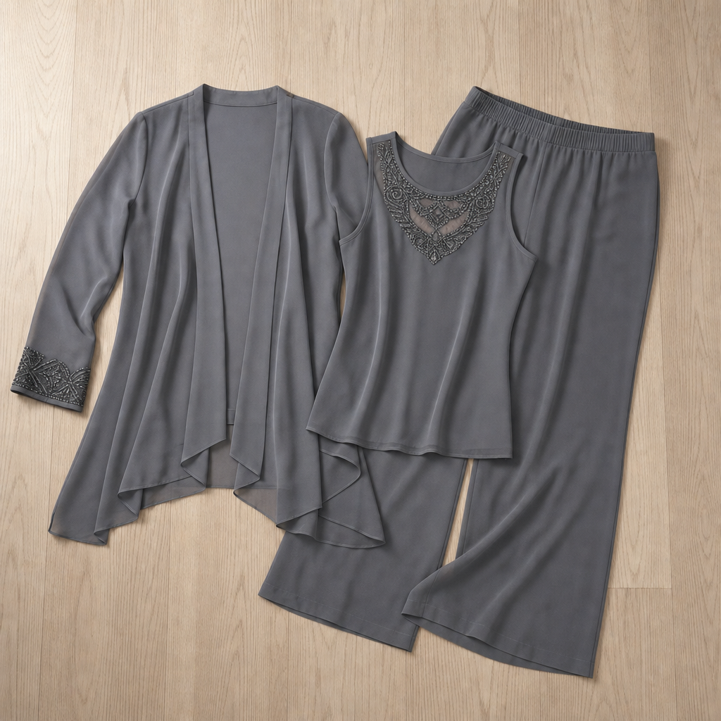 Poros Chiffon Three-Piece Suit