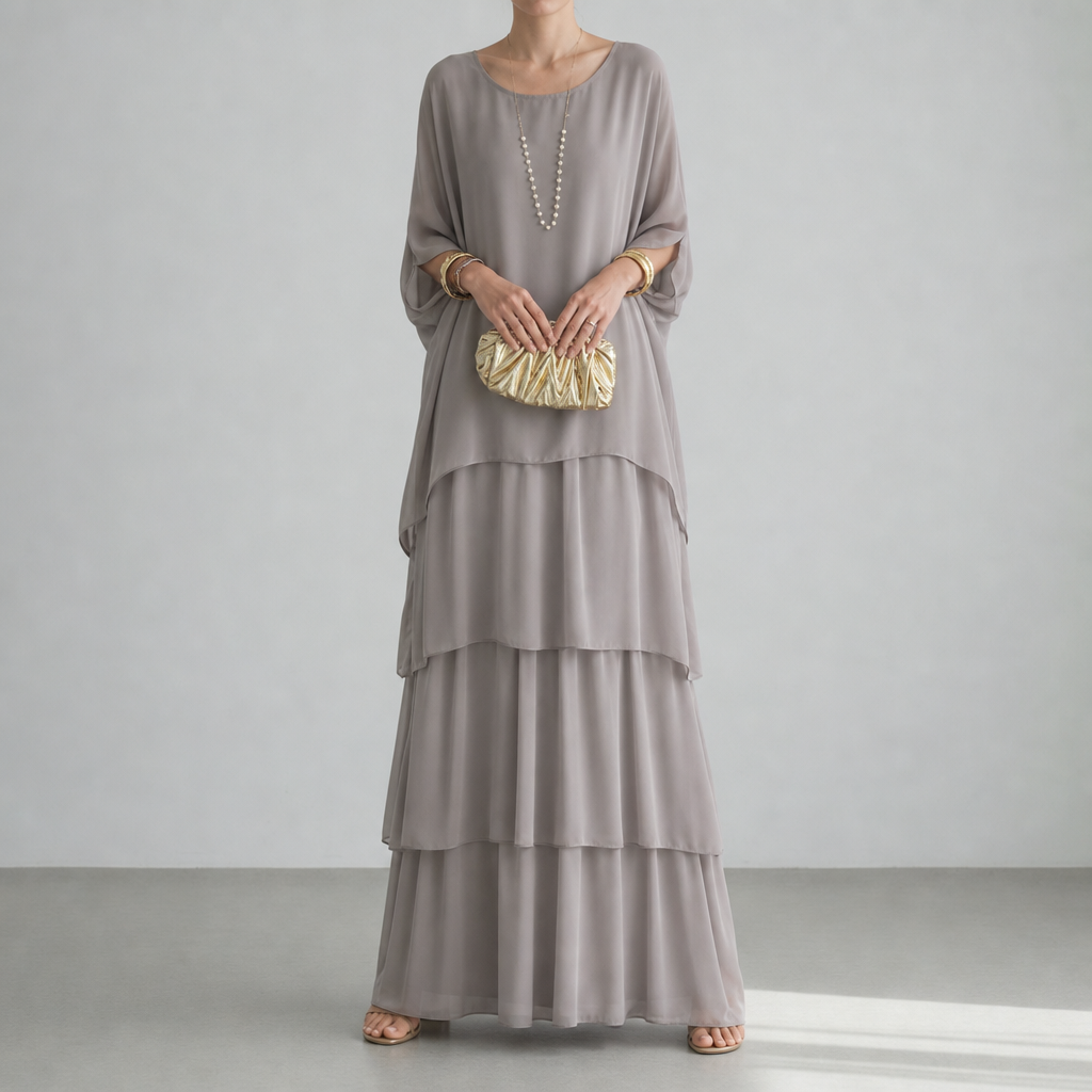 Grasse Tiered Chiffon Maxi Dress