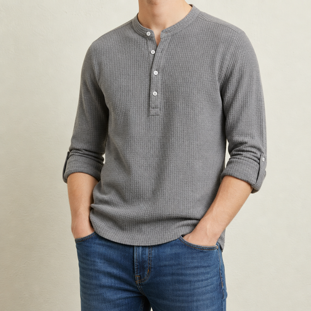Ierapetra Waffle Henley Shirt