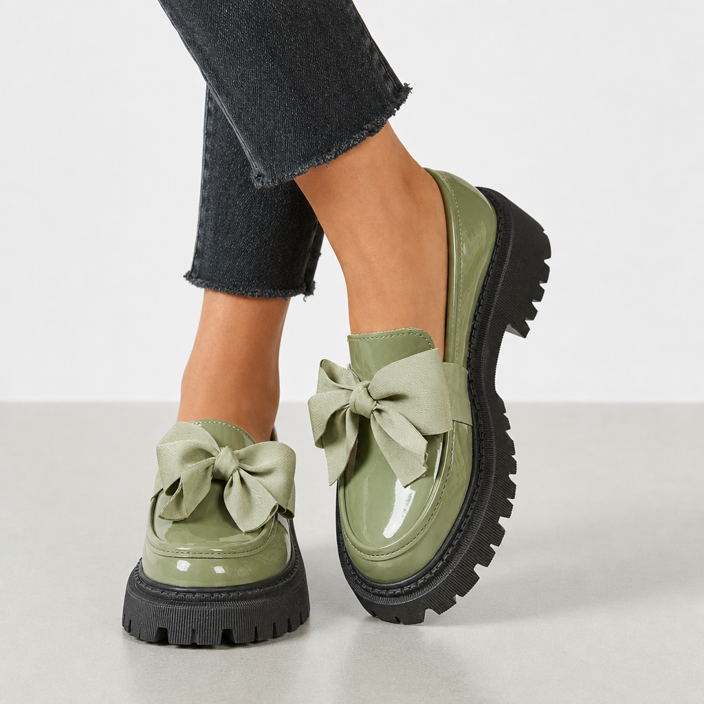 Chios Patent Bow Platform Loafers