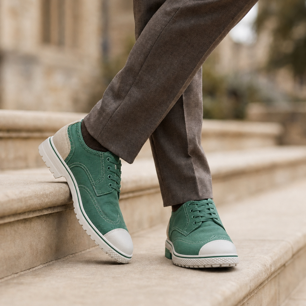 Lamego Two-Tone Canvas Sneakers