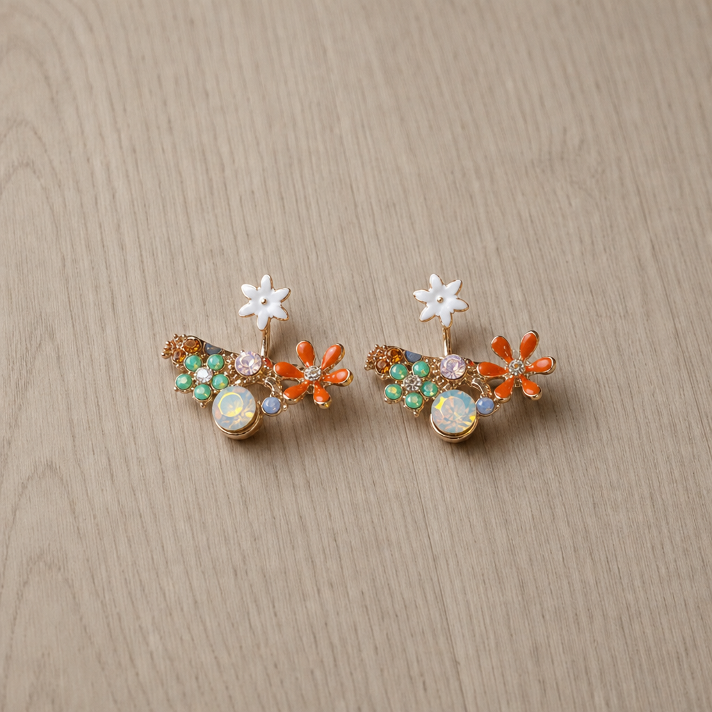 Marenzo Floral Crystal Ear Jacket