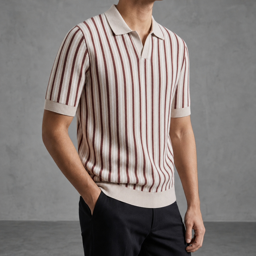 Kalymnos Retro Stripe Knit Polo
