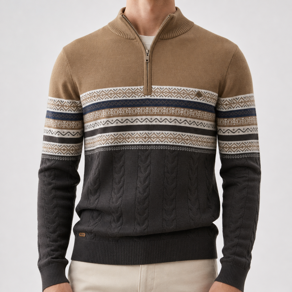 Bellagio Nordic Quarter Zip Sweater