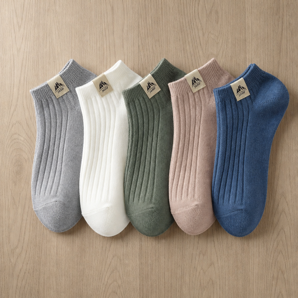 Split Ribbed Ankle Sock Set