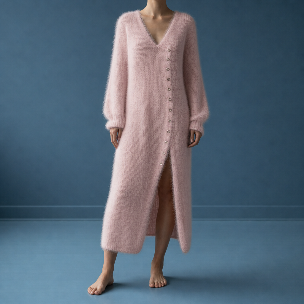 Sifnos Fluffy Knit Midi Dress