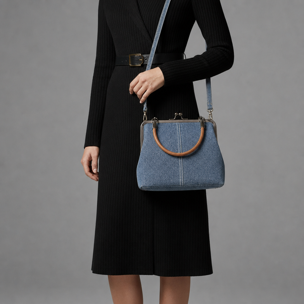 Positano Denim Frame Handbag