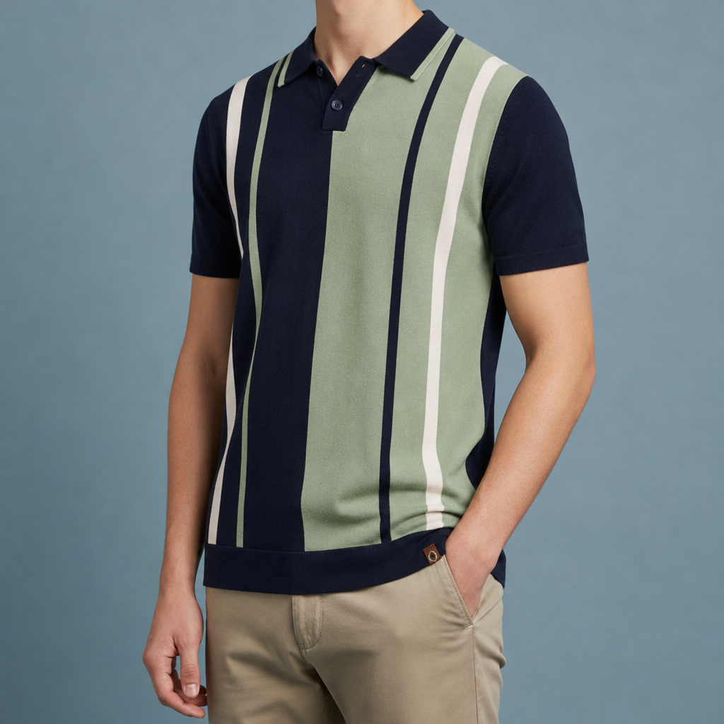 Methoni Striped Knit Polo