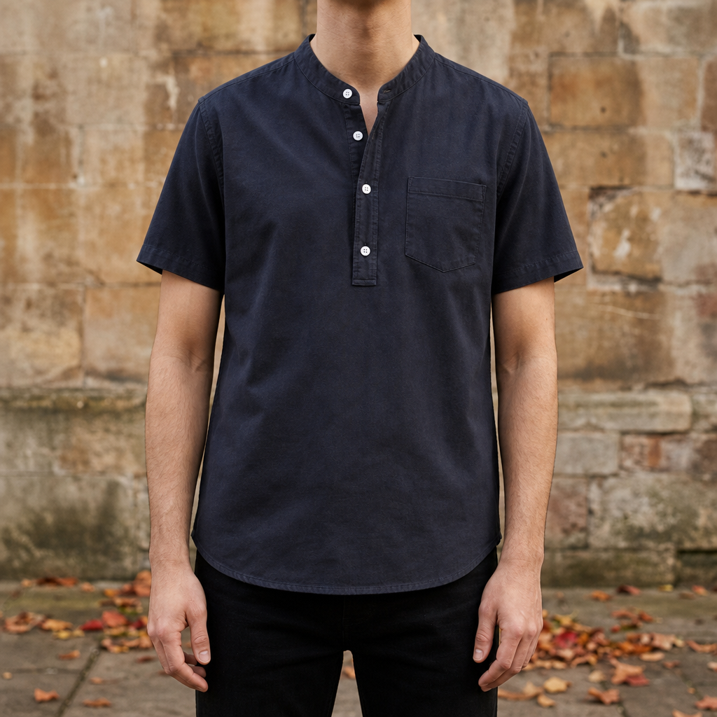 Cortona Band Collar Casual Shirt