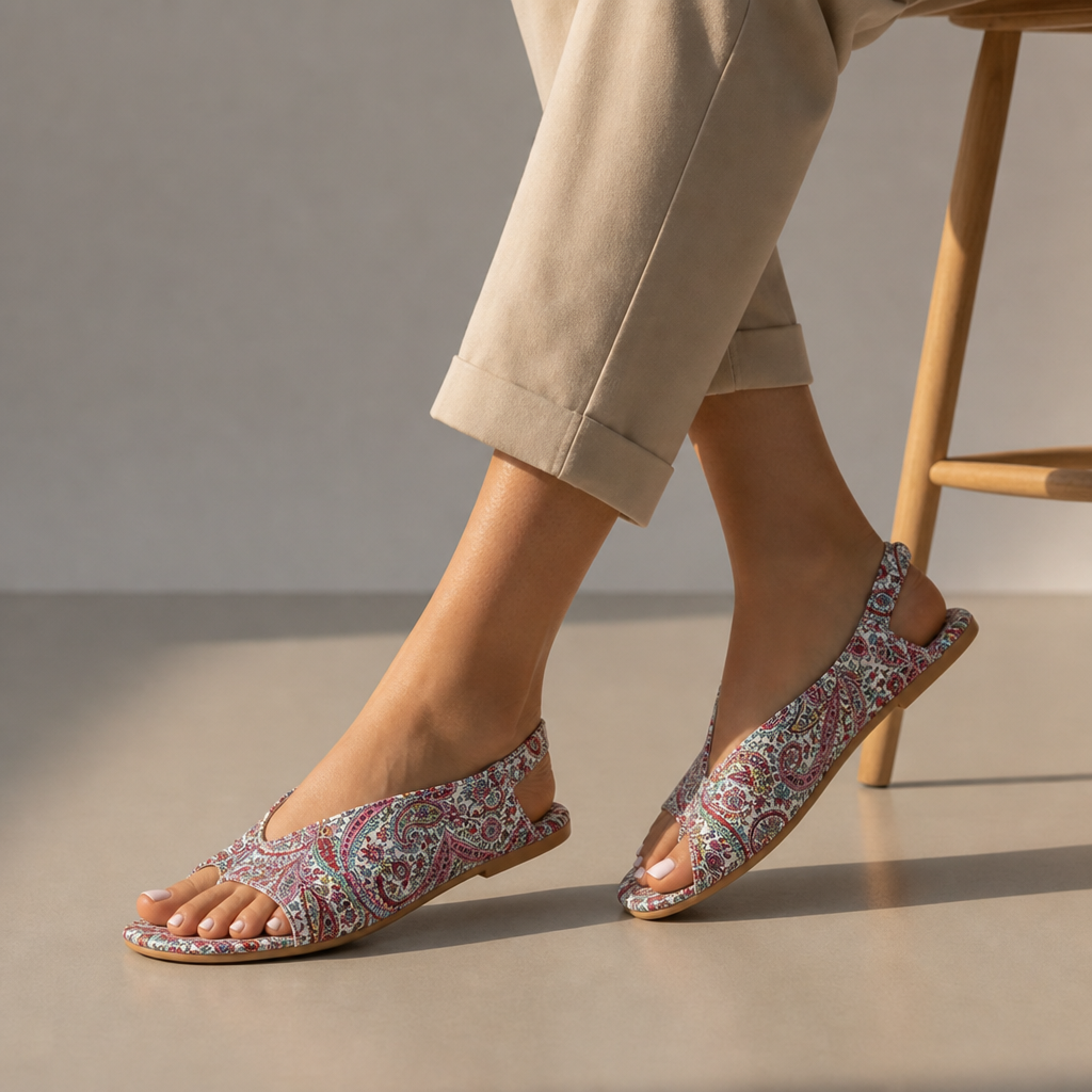 Marbella Paisley Jewel-Toe Sandals