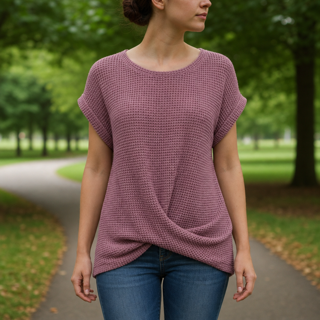 Hvar Waffle Knit Twist Top