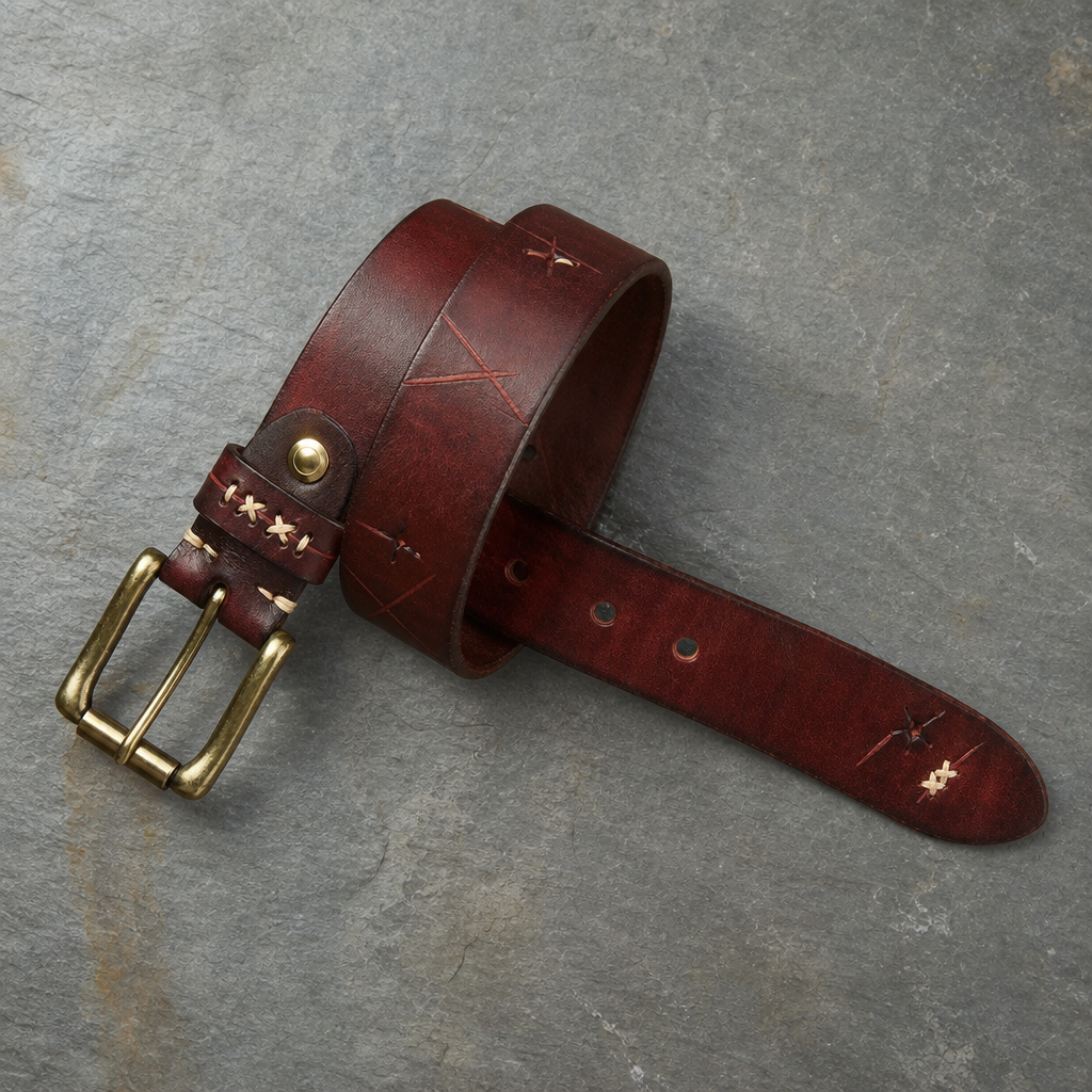 Santorini Hand Stitched Leather Belt