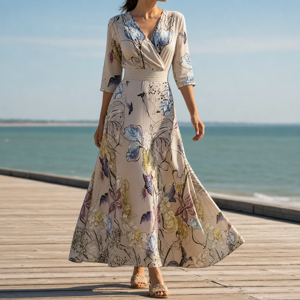 Kefalonia Floral Wrap Maxi Dress
