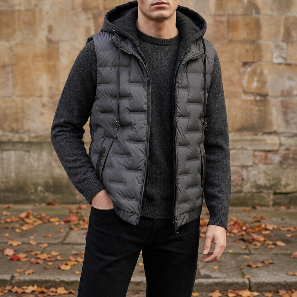Paxos Hooded Quilted Puffer Vest