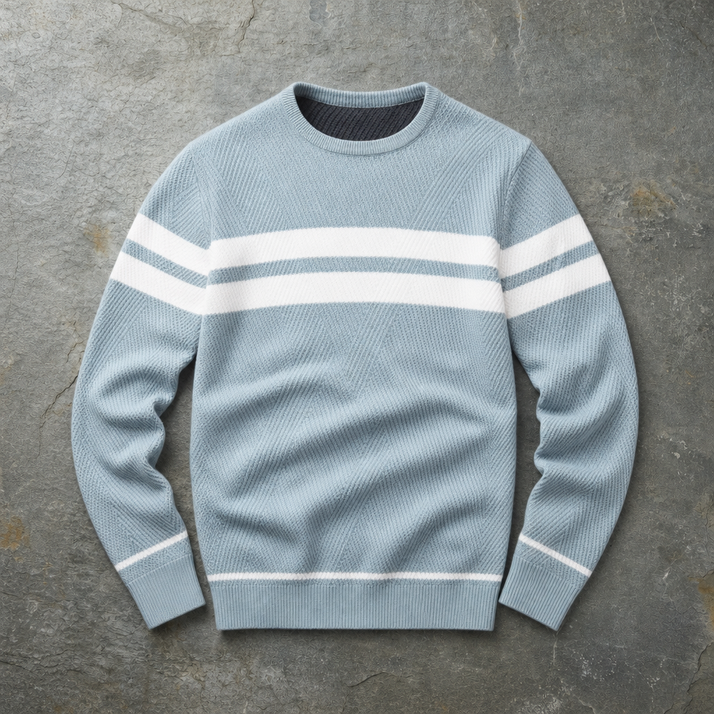 Elounda Striped Knit Crewneck